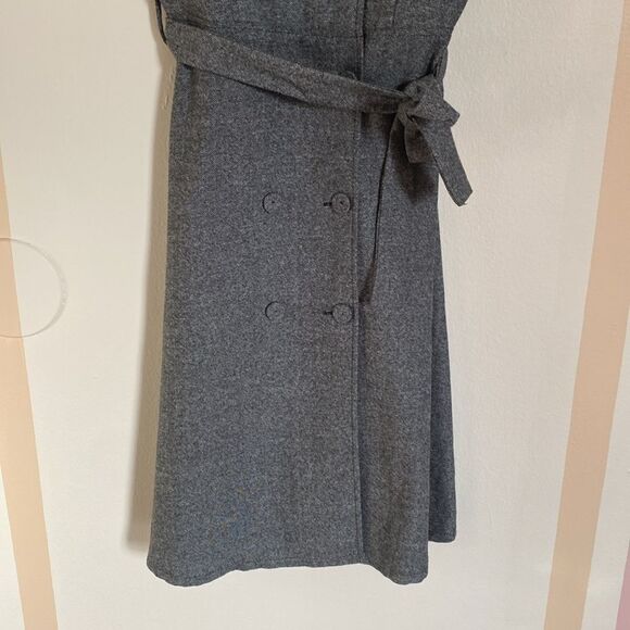Stella Marina Collection Gray Tweed Herringbone Button Front Mini Dress - Picture 4 of 11